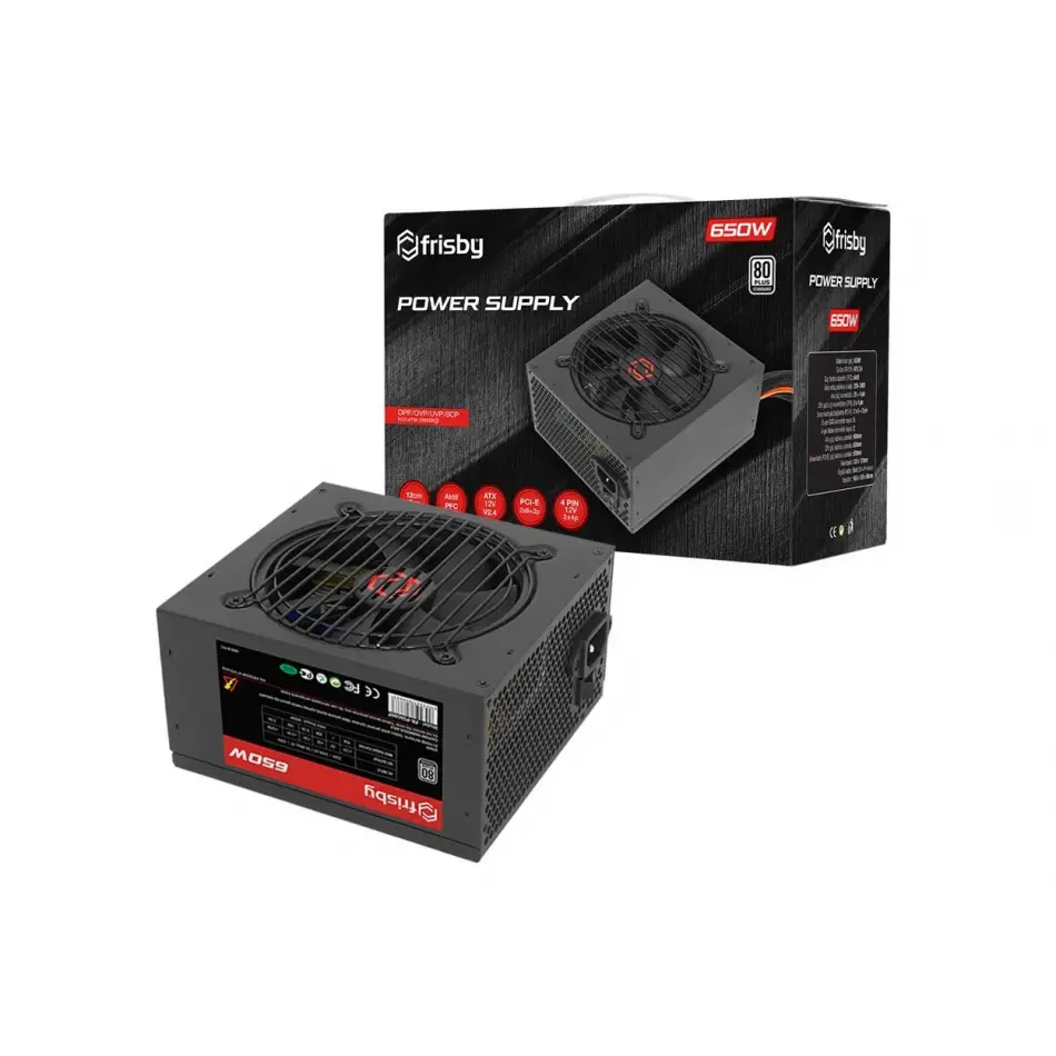 Frisby 650w Powersupply Fr-ps6580p 80+ 12cm.fan
