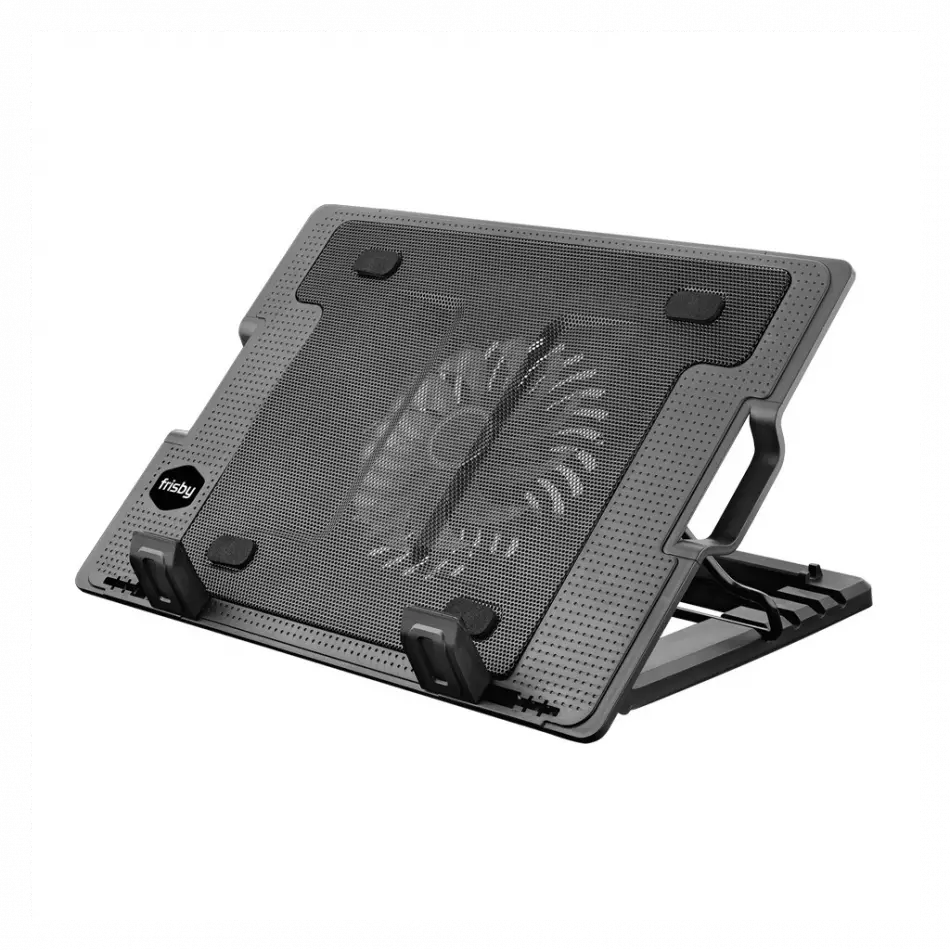 Frısby Fnc-35st 14cm Fan, 10-17 Notebook Soğutucu, 5 Kademeli Stand, Mavi Ledli (siyah)