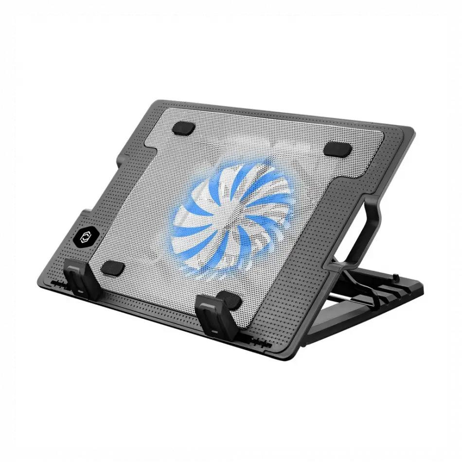 Frısby Fnc-37st 14cm Fan, 10-17 Notebook Soğutucu, 5 Kademeli Stand, Mavi Ledli (siyah)