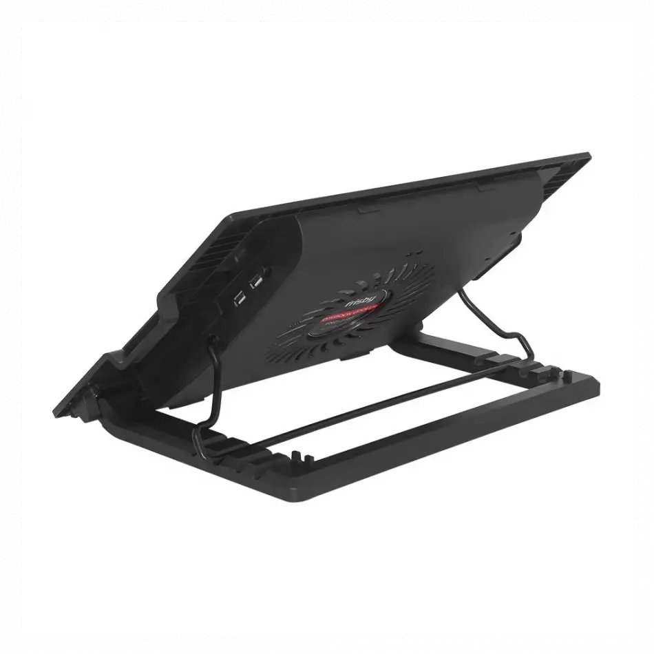 Frısby Fnc-37st 14cm Fan, 10-17 Notebook Soğutucu, 5 Kademeli Stand, Mavi Ledli (siyah)