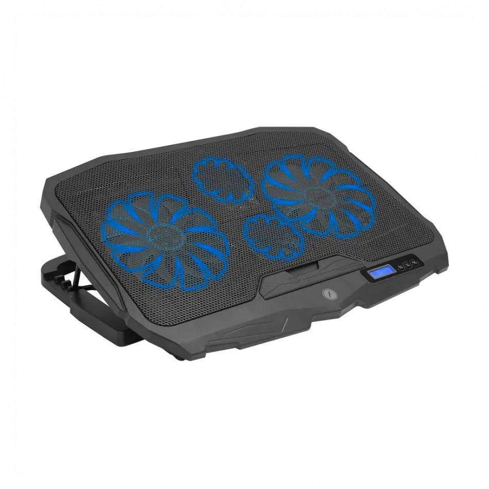 Frısby Fnc-5230st (2x12,5cm 2x7cm) 4 Fan, 10-17 Notebook Soğutucu, 5 Kademeli Stand, 3 Farklı Program, Ayarlanabilir Hız, Mavi Ledli (siyah)