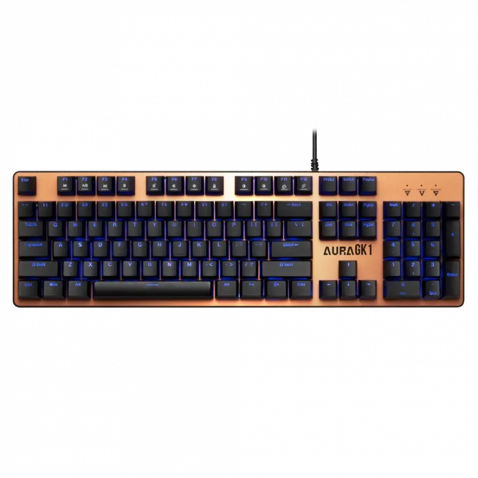 Gamdıas Aura Gk1, Usb Kablolu, İngilizce,  Çok Renkli Arka Aydınlatma, Red Mekanik Switch, Bronz Edition, Gaming Klavye