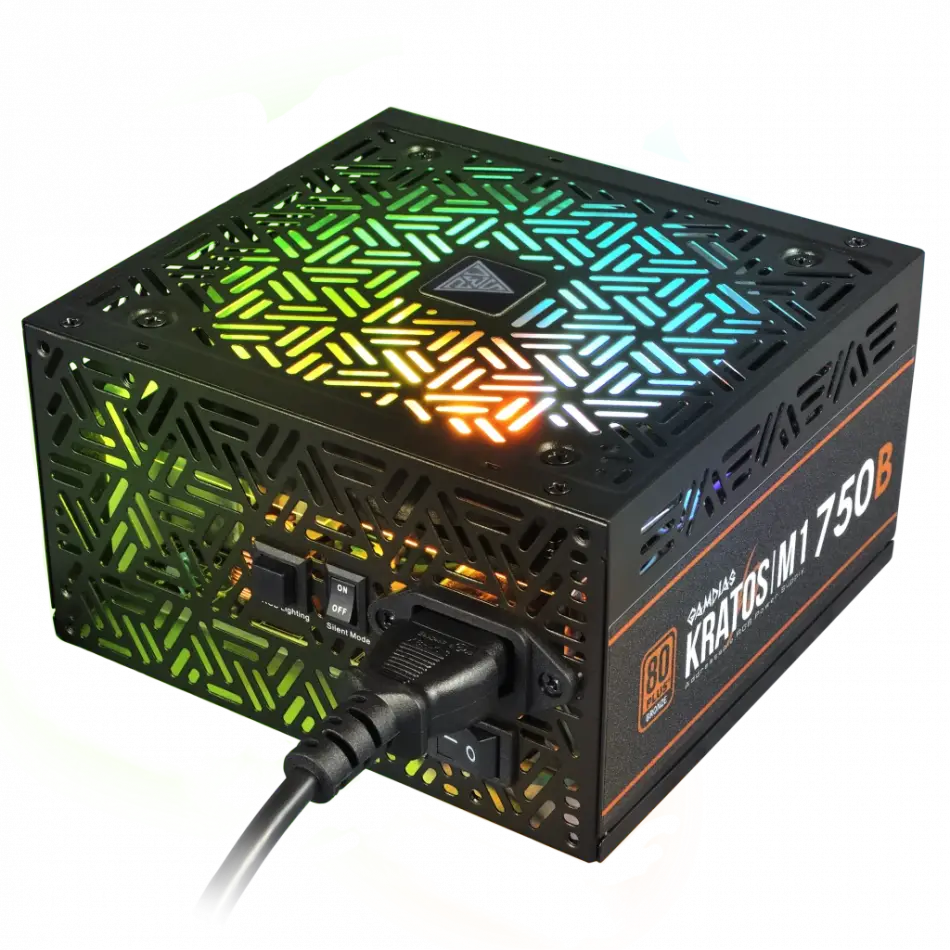 Gamdıas Kratos M1-750b, 750w, 80+ Bronze,  Aktif Pfc, Rgb, Gamıng, Atx, Power Supply (psu)