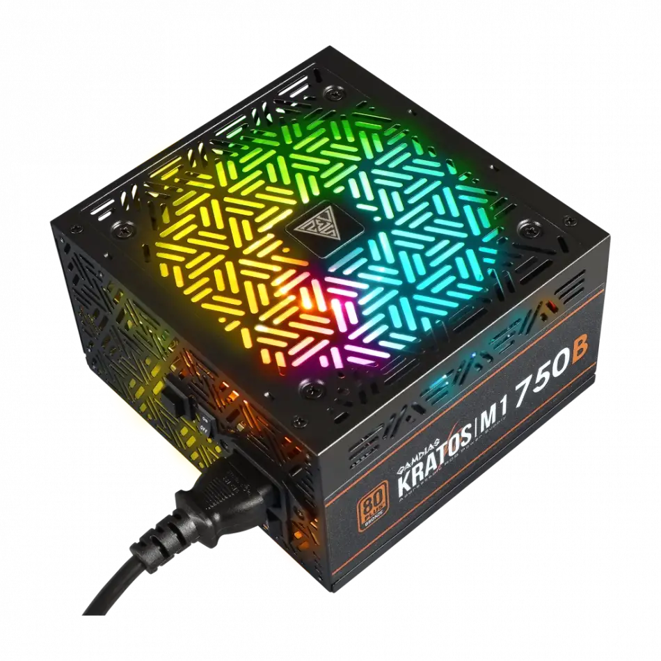 Gamdıas Kratos M1-750b, 750w, 80+ Bronze,  Aktif Pfc, Rgb, Gamıng, Atx, Power Supply (psu)