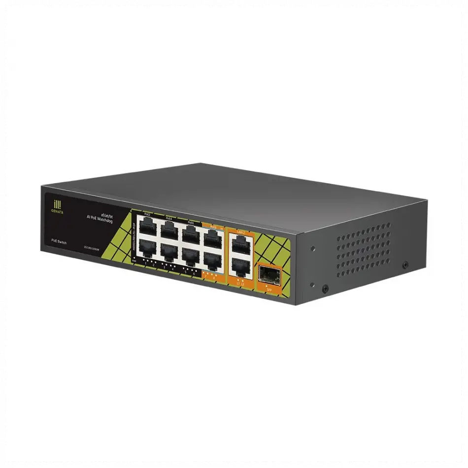 Genata Gnt-p4804v6, 6 Port, Megabit,  Poe 60w, 2 Port Uplink Gigabit, 1 Port Sfp, Yönetilemez, Masaüstü Switch