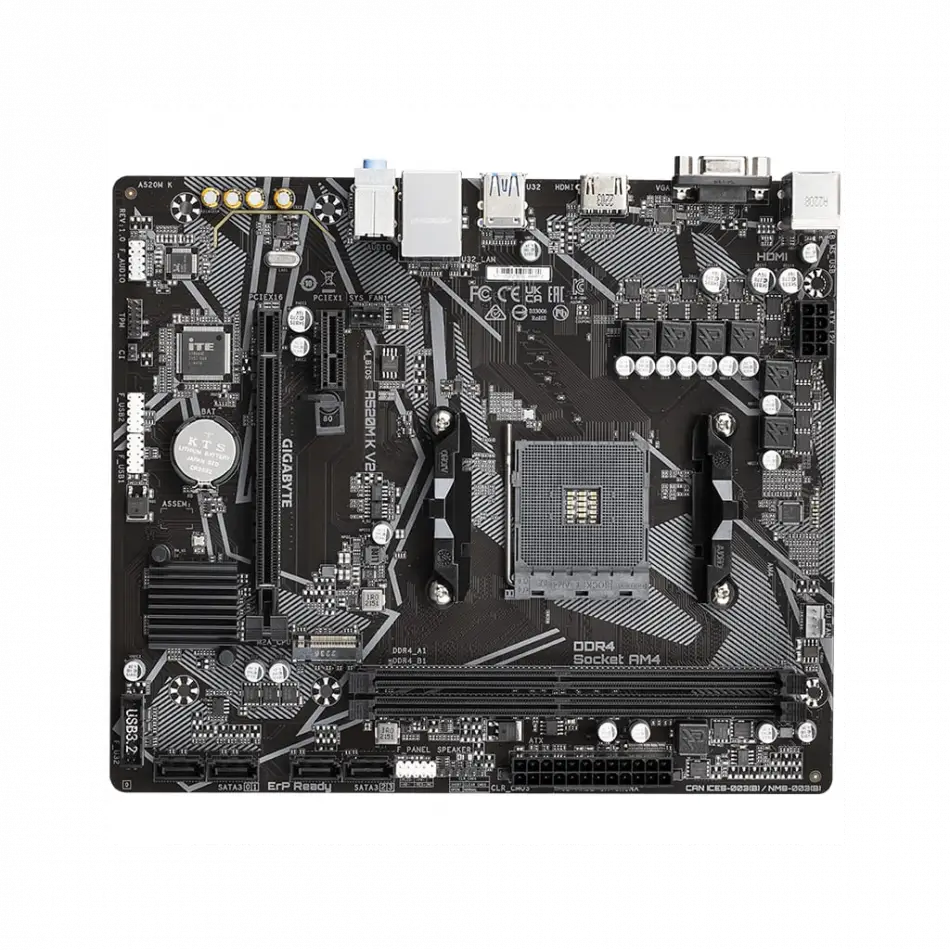 Gıgabyte A520m-k V2, 2xddr4, 1x M.2, D-sub, Hdmı, Am4 Soket Anakart