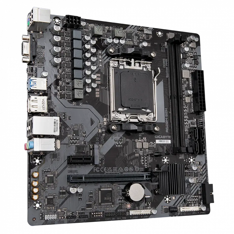 Gıgabyte A620m-s2h, Rev.1.2, 6400mhz, 2xddr5, 1x M.2, D-sub, Hdmı, Dp, Am5 Soket Anakart
