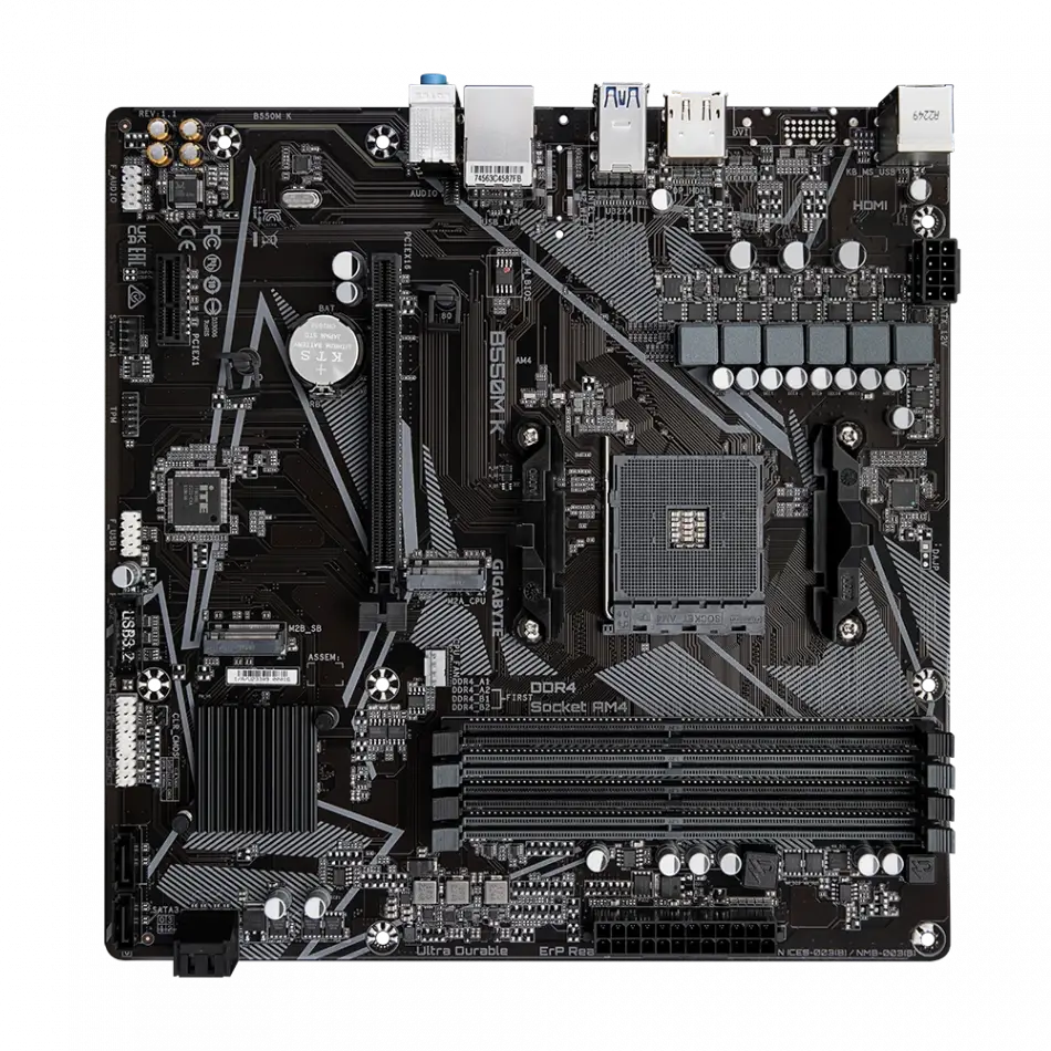 GIGABYTE B550M K DDR4 4733MHz(OC) HDMI M.2 DP mATX