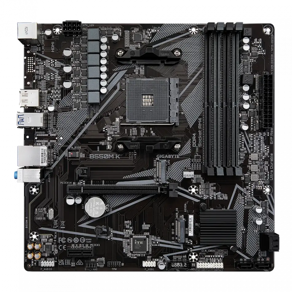 GIGABYTE B550M K DDR4 4733MHz(OC) HDMI M.2 DP mATX