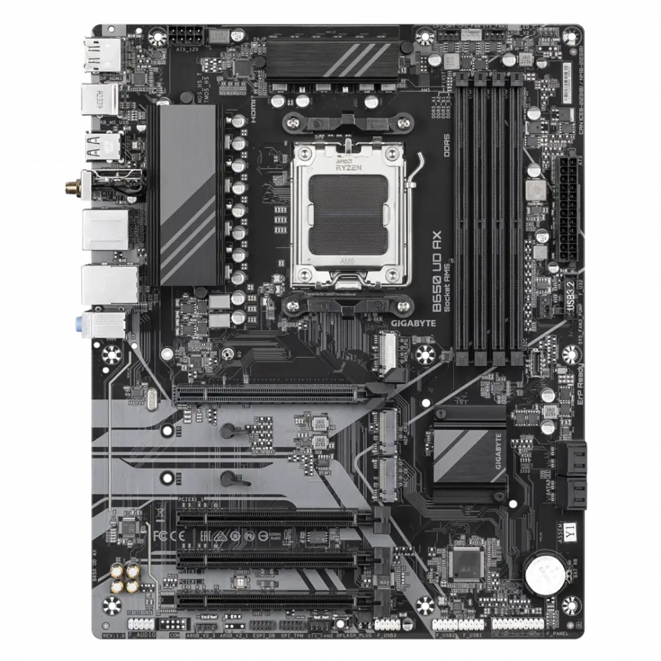Gıgabyte B650 Ud Ax, 4xddr5, 3xm.2, Dp, Hdmı, Type-c, Wi-fi 6e, Bluetooth V5.3, Am5 Soket Gamıng Anakart