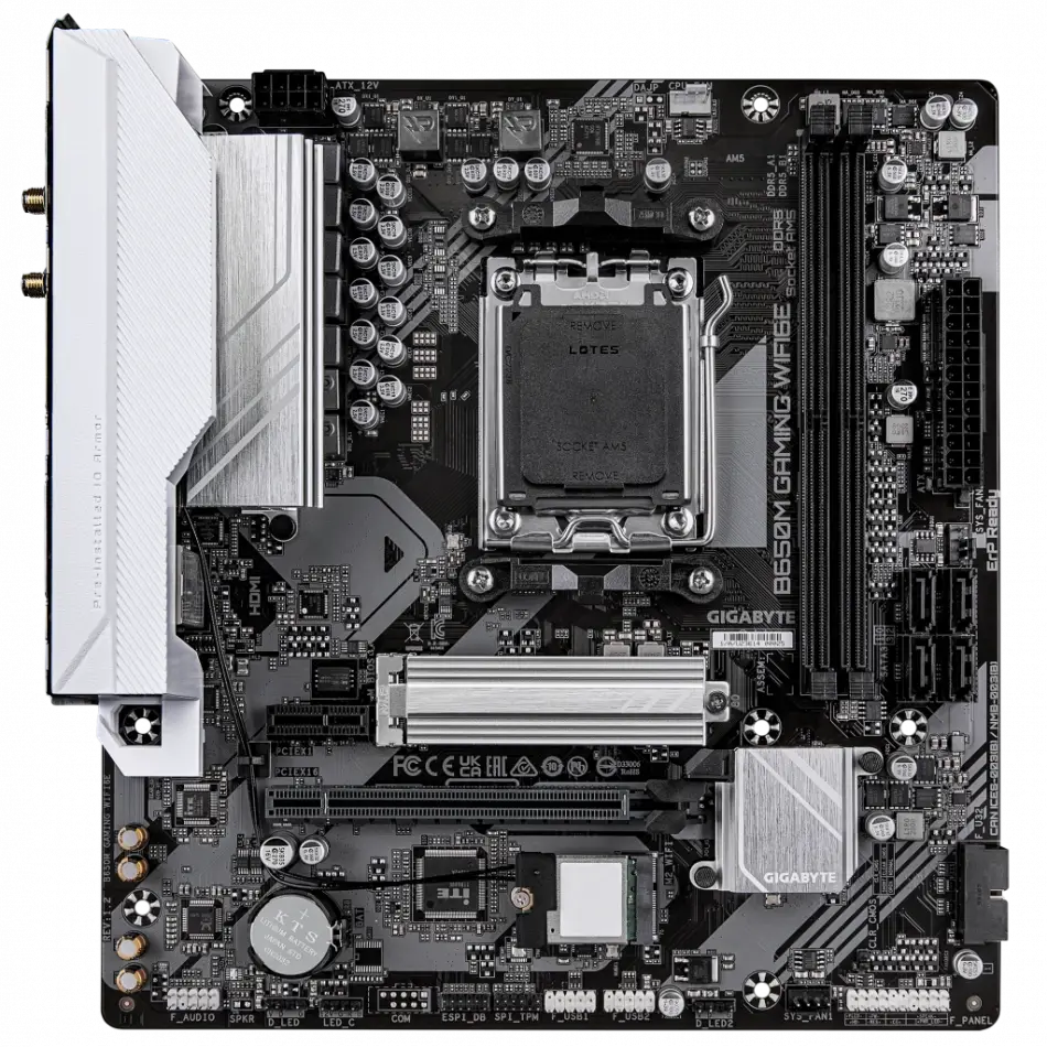 Gıgabyte B650m Gamıng Wıfı6e, Rev.1.2, 2xddr5, M.2, Hdmı, D-sub, Wi-fi 6e, Bluetooth V5.3, Am5 Soket Gamıng Anakart