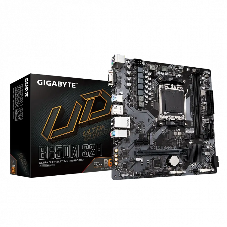Gıgabyte B650m S2h, Rev.1.0, 2xddr5, M.2, Dp, Hdmı, Vga, Am5 Soket Gamıng Anakart