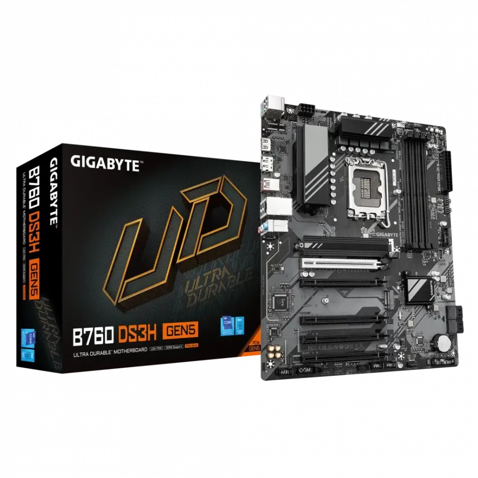 Gıgabyte B760 Ds3h Gen5, 4xddr5, 2xm.2, Dp, Hdmı, Type-c, 13-14.nesil, Lga1700 Soket, Anakart