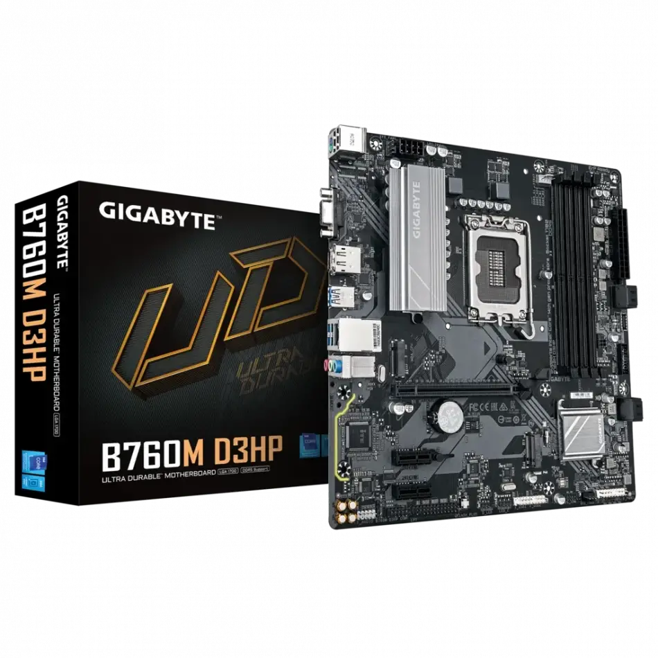 Gıgabyte B760m D3hp Ddr5, 4xddr5, 2xm.2, Dp, Hdmı, Vga, 12-13.14.nesil, Lga1700 Soket, Anakart