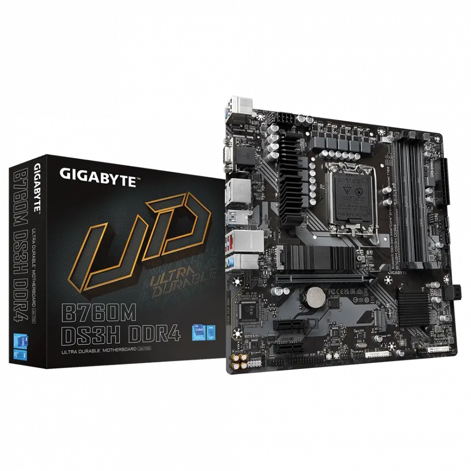 Gıgabyte B760m Ds3h Ddr4, Rev.1.0, 4xddr4, 2xm.2,  2xdp, Hdmı, Vga, 12-13-14.nesil, Lga1700 Soket, Anakart