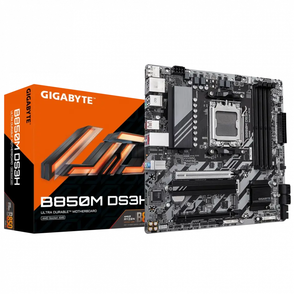 Gıgabyte B850m Ds3h, 4xddr5, 2xm.2, 2xdp, Hdmı, Type-c, Am5 Soket Gamıng Anakart