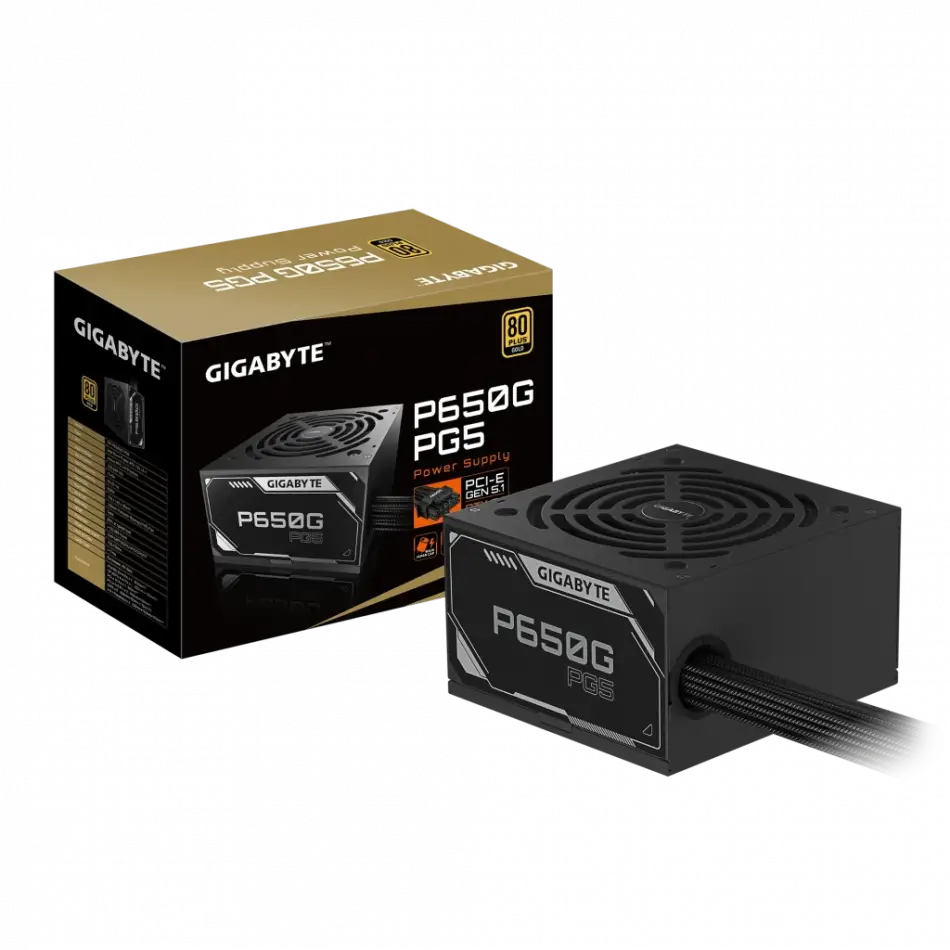 Gıgabyte Gp-p650g Pg5, 650w, 80+ Gold, Gamıng Power Supply