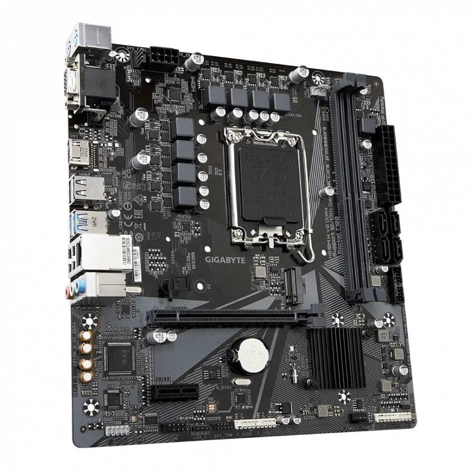Gıgabyte H610m H V2 Ddr4, Rev1.0, 2xddr4, M.2, D-sub, Hdmı, 12-13.14.nesil, Lga1700 Soket, Anakart