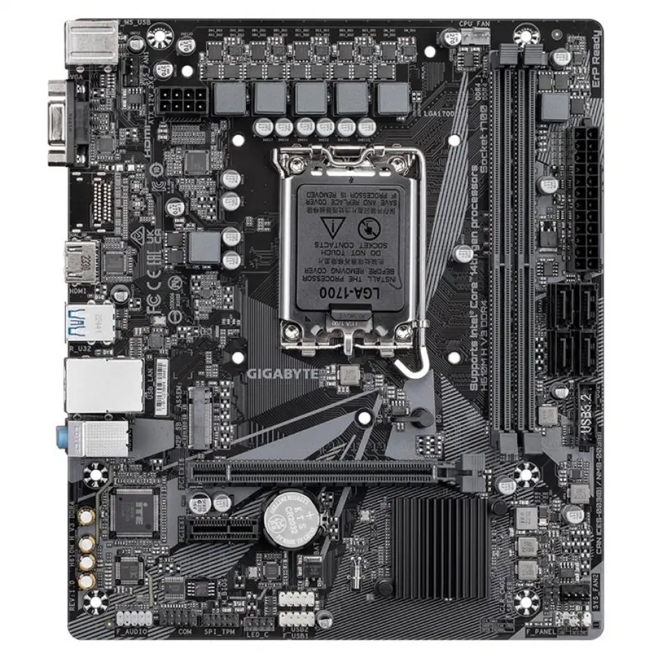 Gıgabyte H610m-h-v3 Ddr4 3200mhz 1xvga 1xhdmı 1xm.2 Usb 3.2 Matx 1700p (12. / 13. Ve 14. Nesil İşlemci Uyumlu)