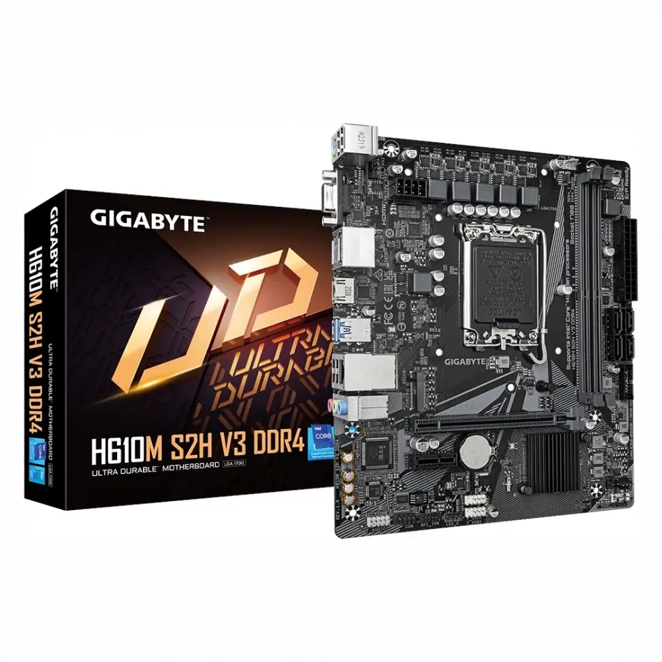 Gıgabyte H610m S2h V3, Ddr4, Rev1.0, 2xddr4, M.2, D-sub, Hdmı, Dp, 12-13.14.nesil, Lga1700 Soket, Anakart