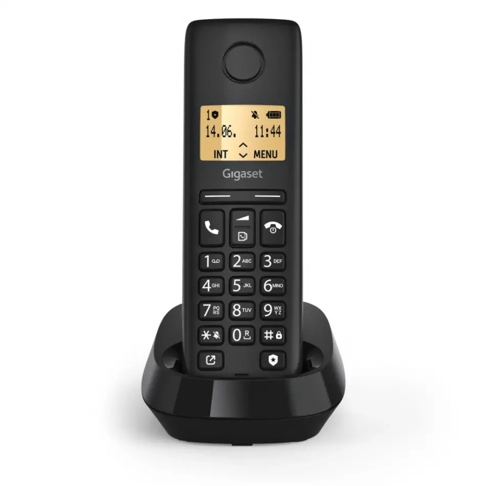 Gıgaset Pure 100, Dect Telefon, Siyah, 14 Saat Konuşma, 180 Saat Bekleme, 50 Kişilik Rehber