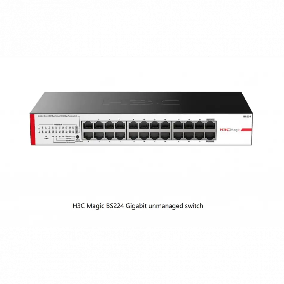 H3c Magic Bs224, 24 Port, Gigabit, 2 Port Gigabit Uplink, Metal Kasa, Yönetilemez, Rack Mount Switch