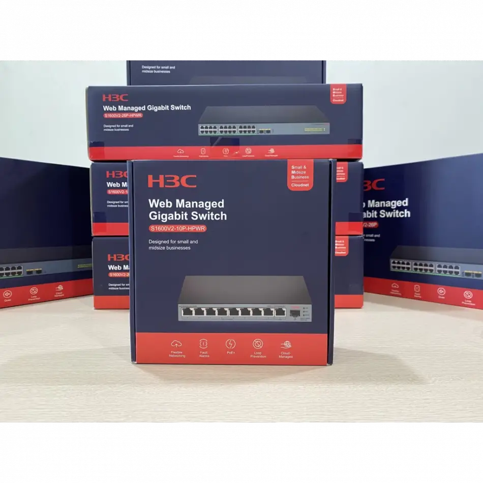 H3c S1600v2-10p-hpwr, 8 Port, Gigabit, Poe 125w, L2, 1 Port Gigabit Uplink, 1 Port Gigabit Sfp, Web Yönetilebilir, Masaüstü Switch