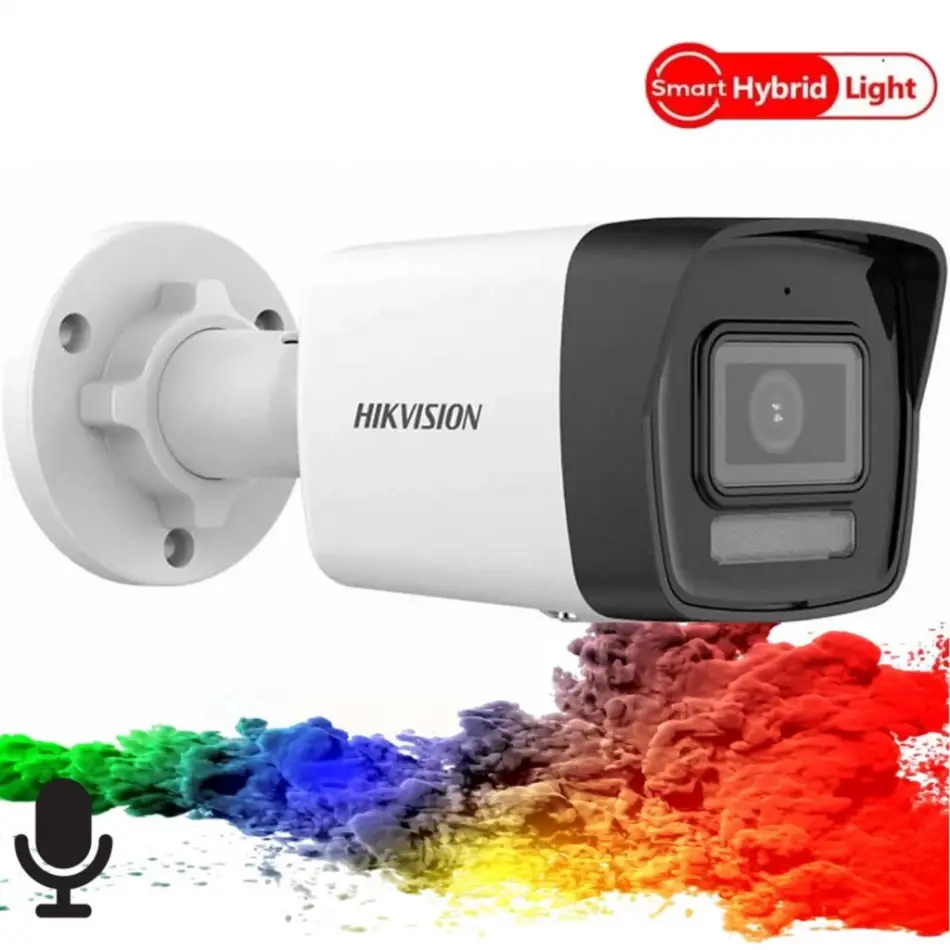 Hıkvısıon Ds-2cd1043g2-lıuf 4mpix, 2,8mm Lens,  H265+, 30mt Gece Görüşü, Hybrid Light, Sd Kart,dahili Mikrofon, Poe, Bullet Ip Kamera