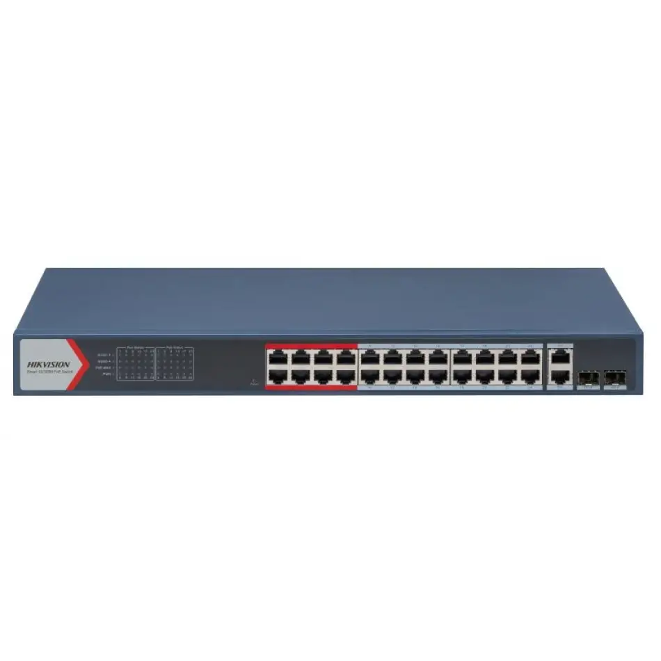 Hıkvısıon Ds-3e1326p-eı(b) 24 Port 24xfe+2xge 370w Yönetilebilir Poe Switch