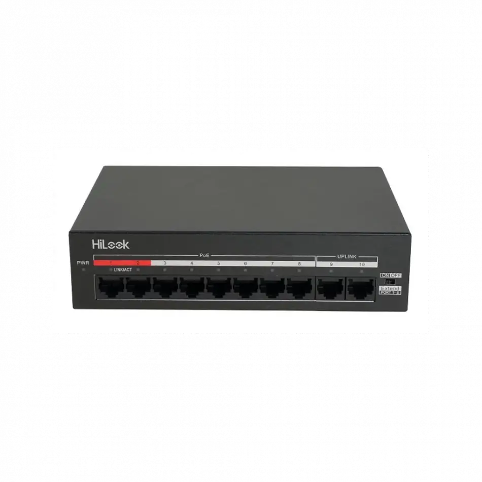 Hılook Ns-0110mp-60, 8 Port, Megabit, Poe 60w, 2 Port Megabit Uplink, Yönetilemez, Masaüstü Switch