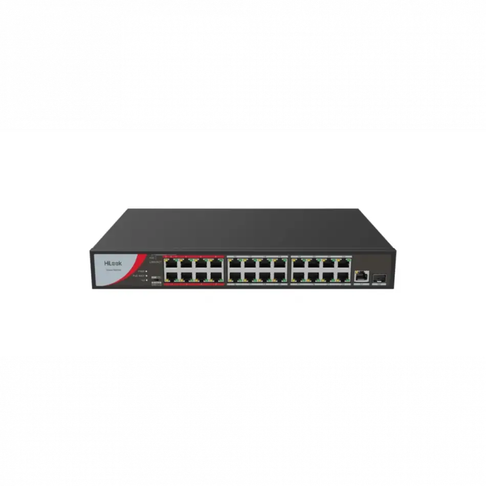 Hılook Ns-0326p-230(b), 24port, Megabit, Poe 230w, 1 Port Gigabit Lan, 1 Port Gigabit Sfp, Long Range 250metre, Yönetilemez, Masaüstü Switch
