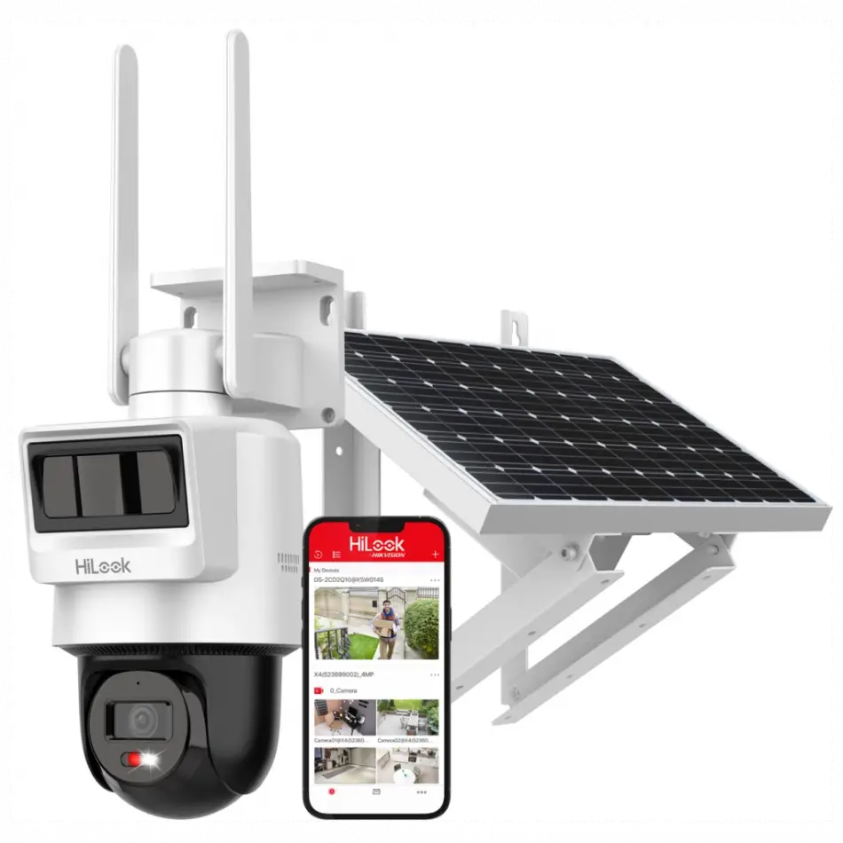 Hılook Ptz-n2c400ı-k/4g/c05s10, 4mpix,   4mm, 30mt Gece Görüşü, Dahili Mikrofon, Pır+radar,  4g, Solar  Pt Ip Kamera