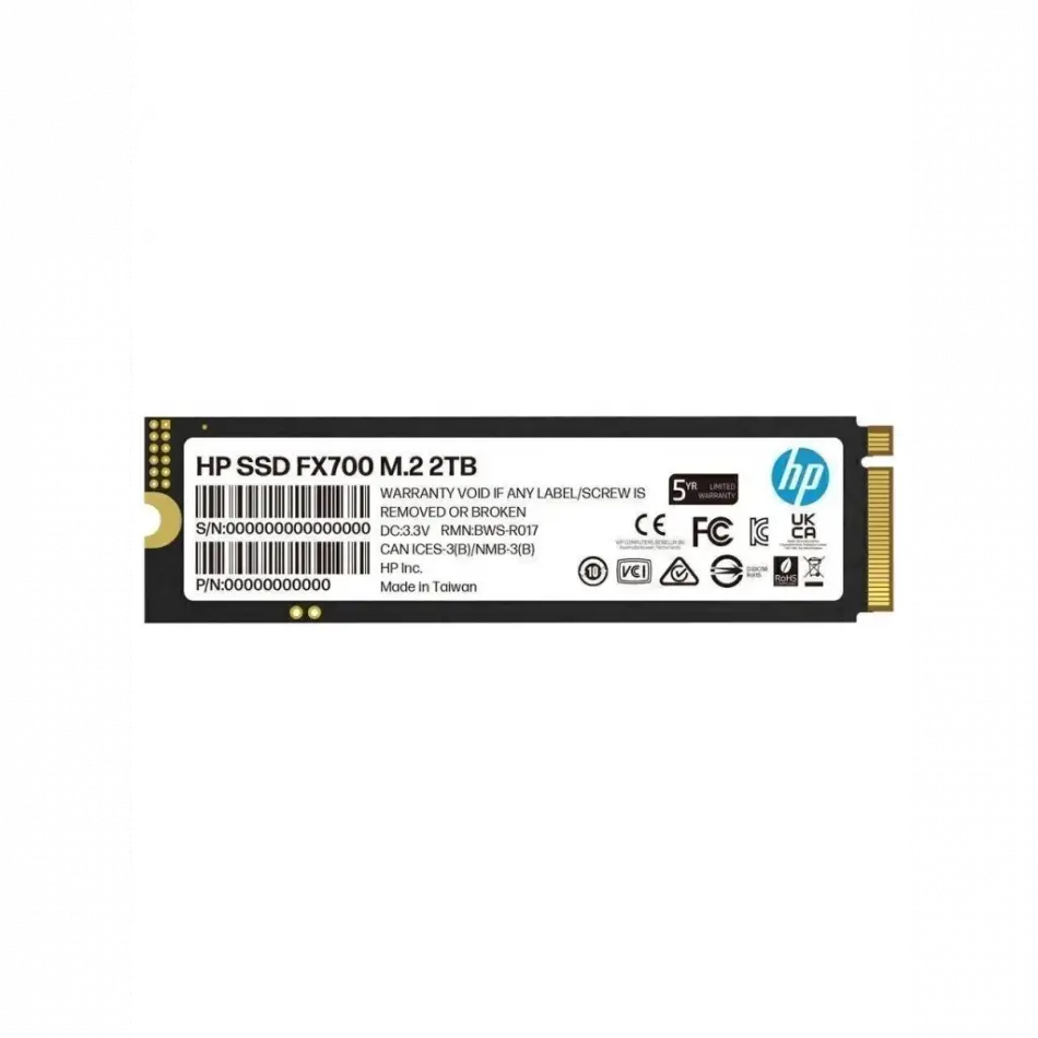 Hp 8u2n5aa, Fx700, 2tb, 7200/6200, Gen4, Nvme Pcıe M.2, 3d Nand, Ssd