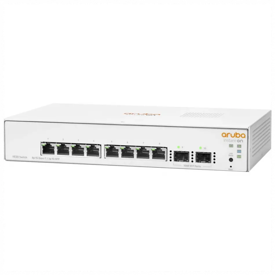 Hp Aruba Instant On, Jl680a, 1930-8g, 8port, Gigabit, 2 Port Gigabit Sfp, Yönetilebilir, Rack Mount Switch