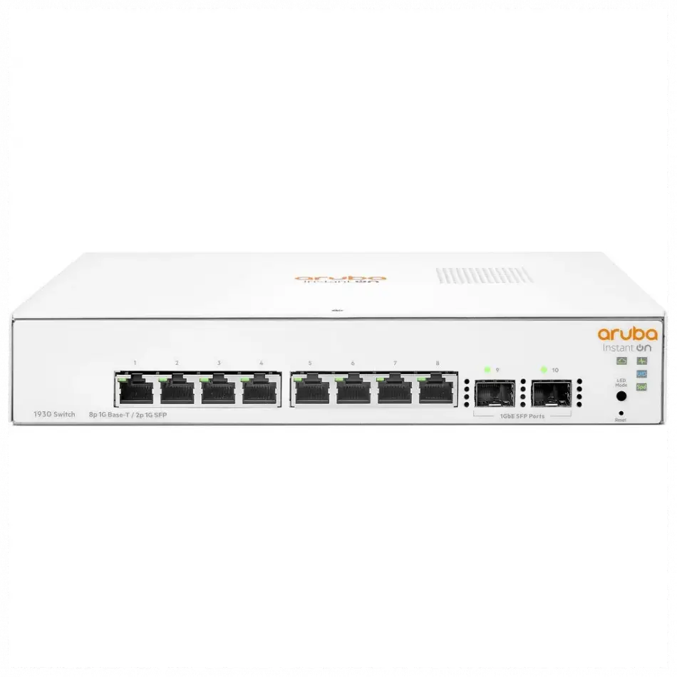 Hp Aruba Instant On, Jl680a, 1930-8g, 8port, Gigabit, 2 Port Gigabit Sfp, Yönetilebilir, Rack Mount Switch