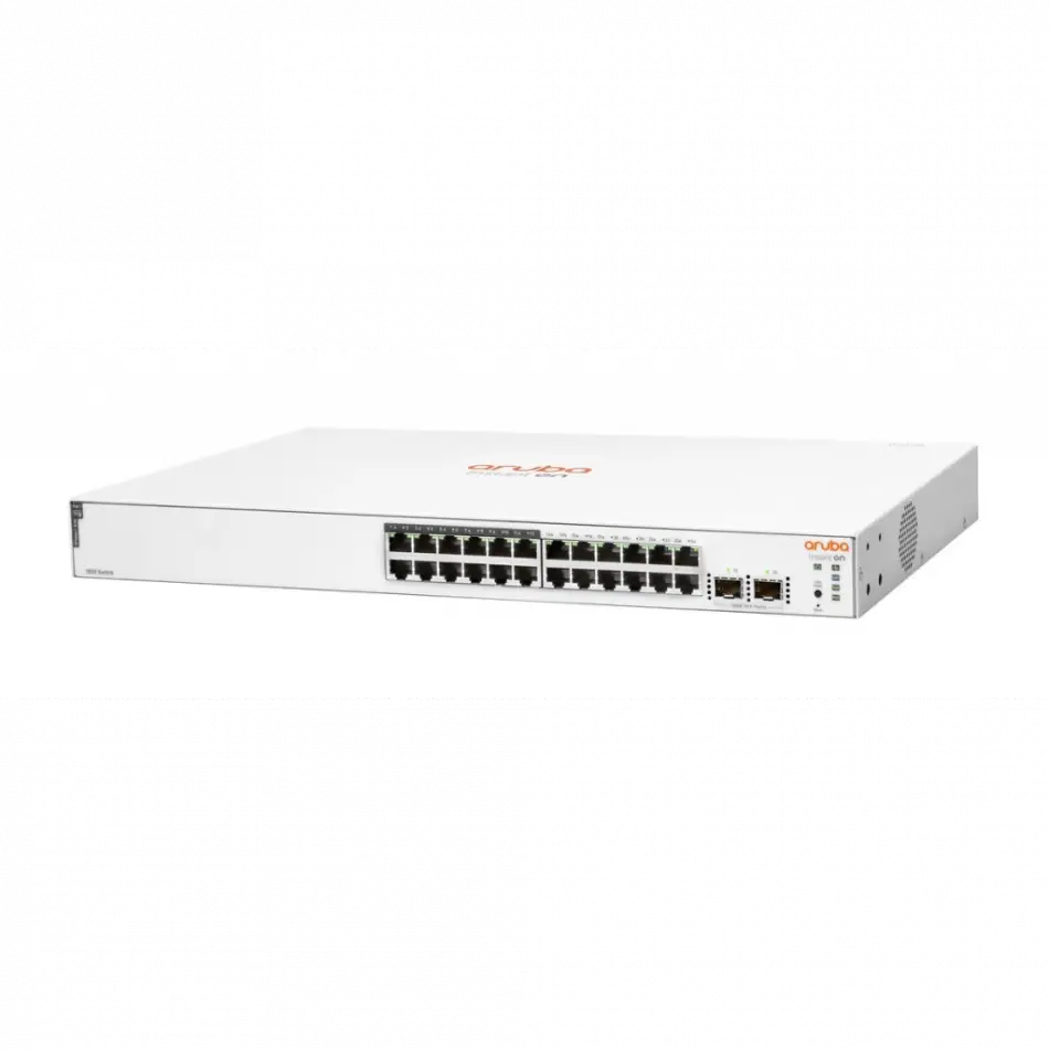 Hp Aruba Instant On, Jl813a, 1830-24g, 24port, Gigabit, 12 Port Poe 195w, 2 Port Gigabit Sfp, Yönetilebilir, Rack Mount Switch