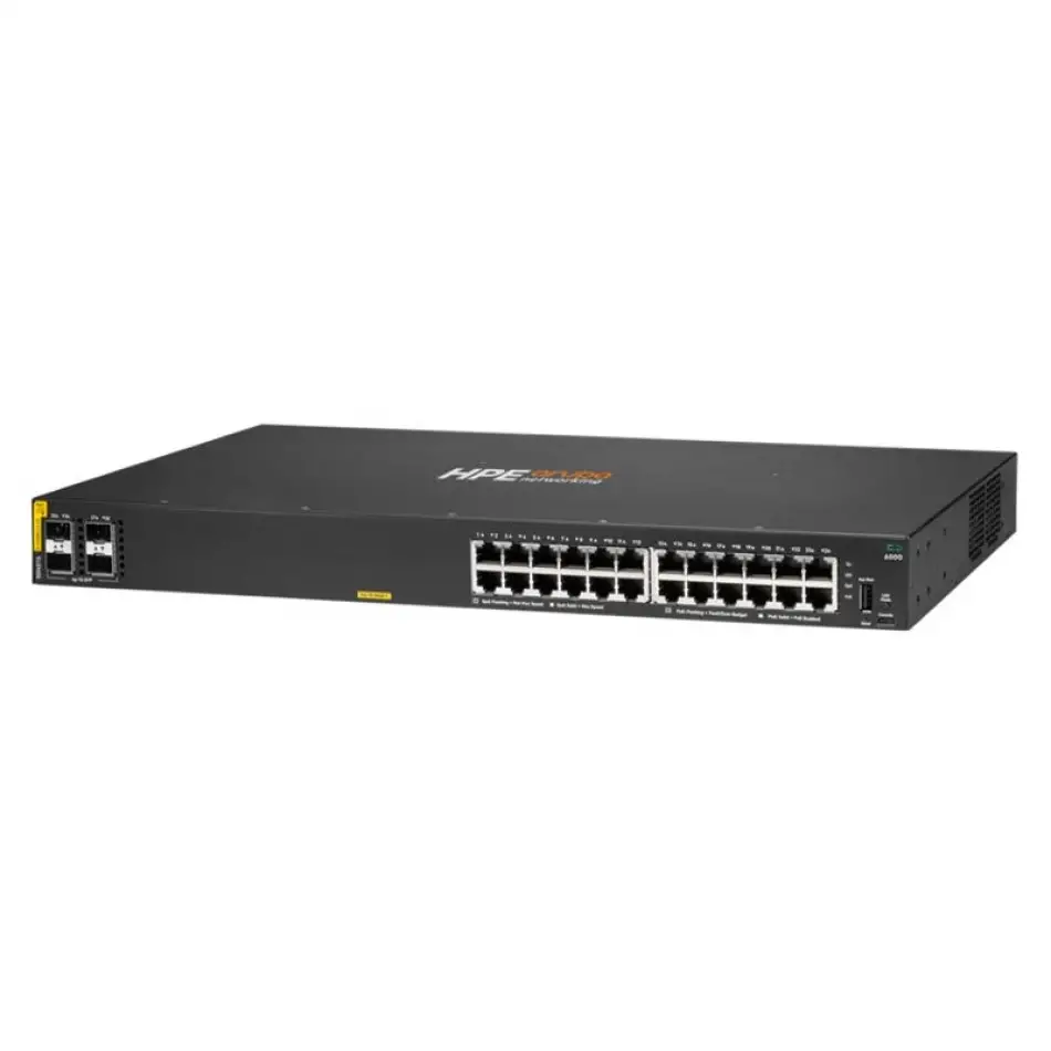 Hpe R8n87a 6000 24 Port Gıgabıt+4x1gb Sfp Yönetilebilir 370w Poe Rackmount Swıtch