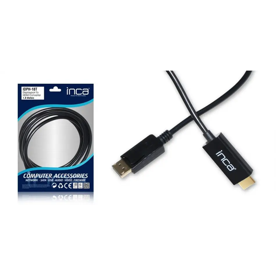 Inca Idph-18t 1,8m Display Port=>hdmi Kablo