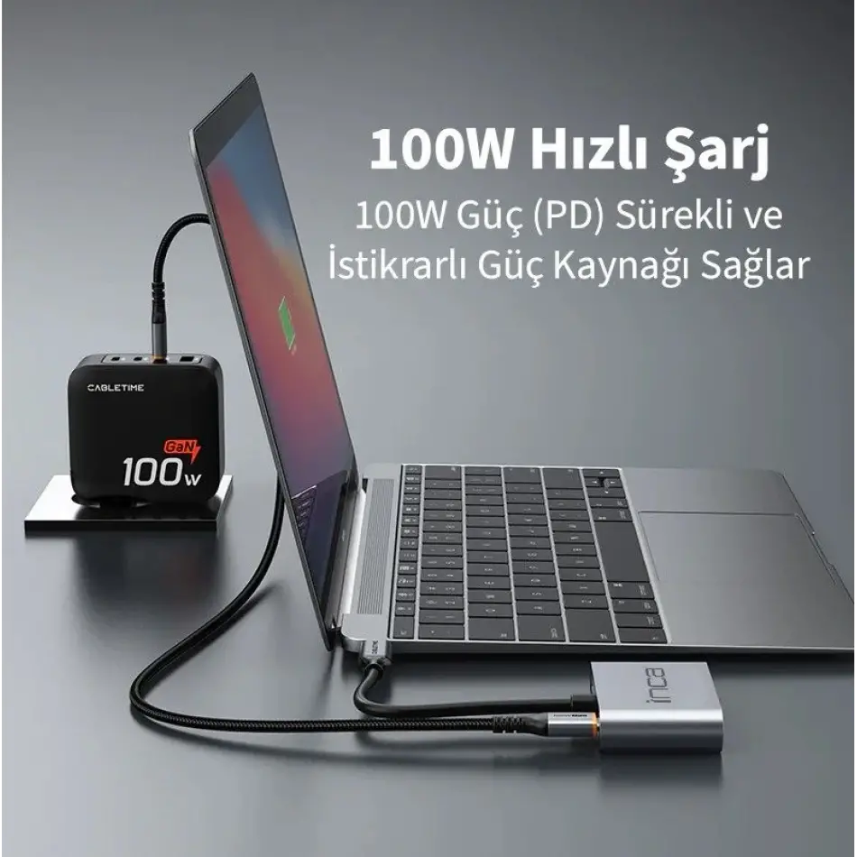 Inca Itpc-06t  15cm Tip-c=>hdmı+vga+usb Hub