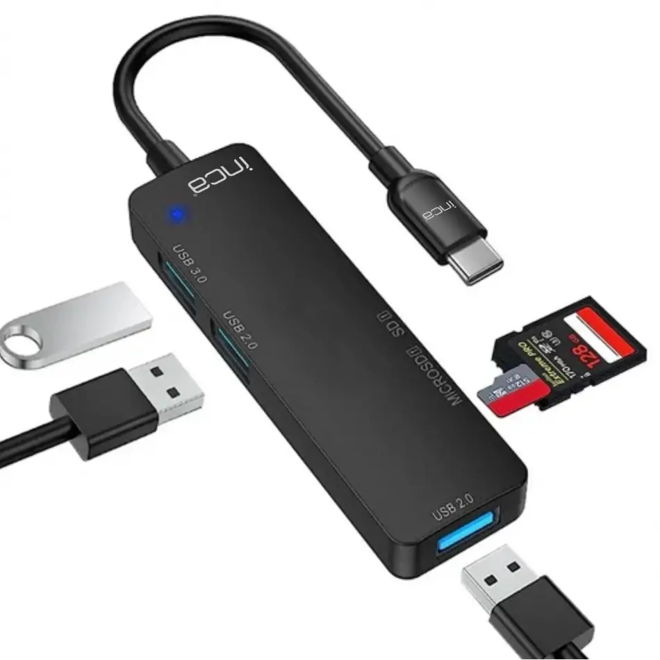 Inca Itpc-5t 5li Tip-c Hub=>usb 3.0+ 2 Usb 2.0+sd
