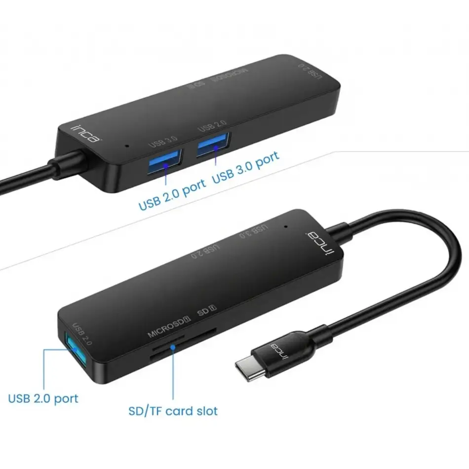 Inca Itpc-5t 5li Tip-c Hub=>usb 3.0+ 2 Usb 2.0+sd