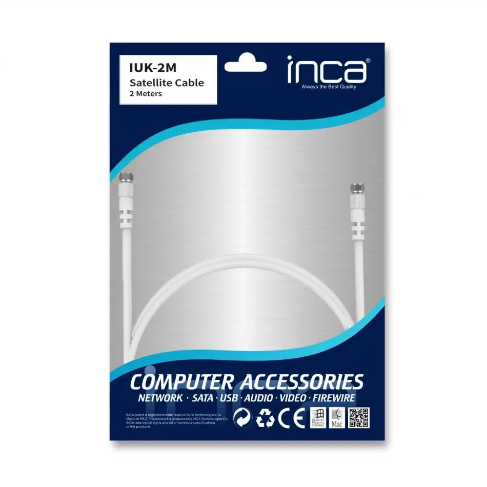 Inca Iuk-2m  2m F Konnektörlü Uydu Anten Kablosu,