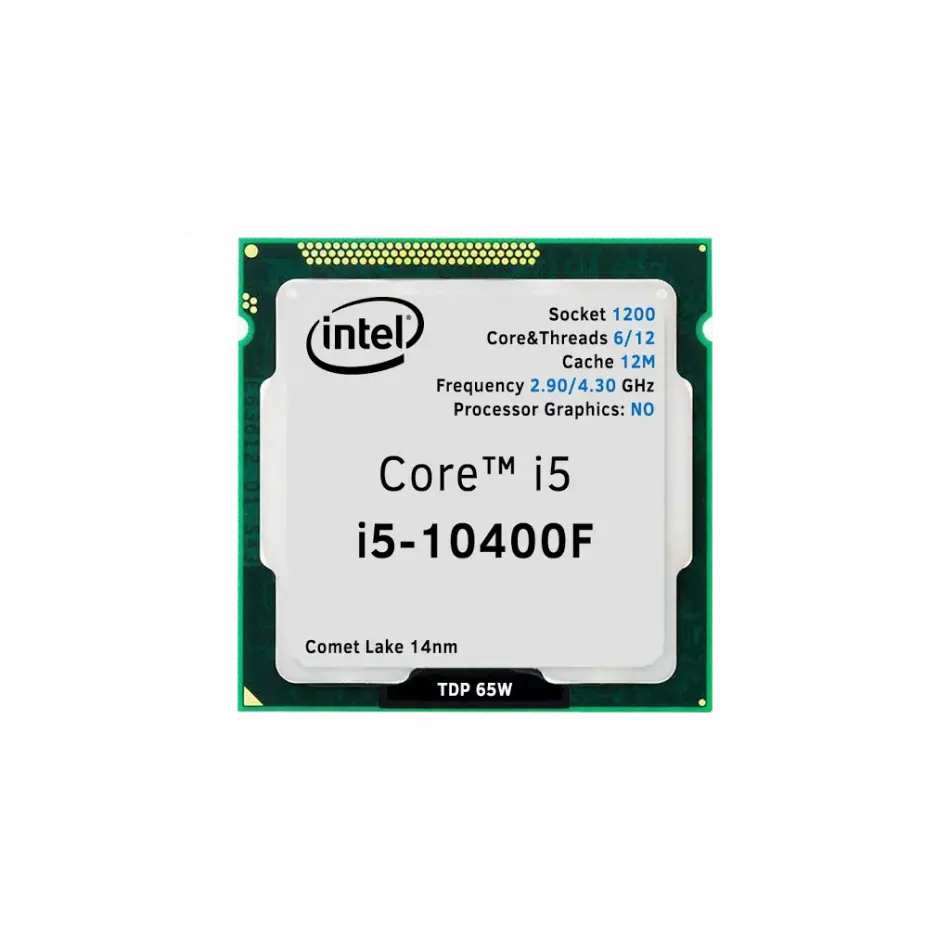 Intel İ5-10400f 6 Core, 2.9ghz, 12mb, 65w, Lga1200, 10.nesil, Tray, (dahili Grafik Yok, Fan Yok)