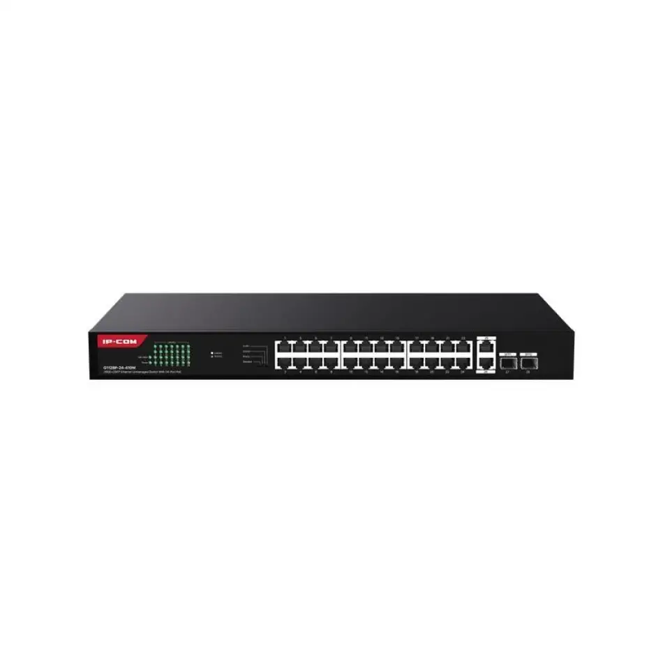 Ip-com G1128-24-410w 24 Port Gıgabıt +2xgb Rj45/sfp Uplınk 370w Poe Rackmount Swıtch