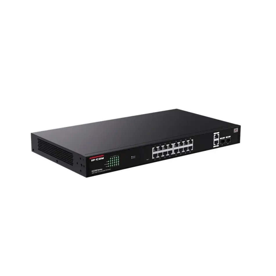 Ip-com G2220p-16-250w 16 Port Gıgabıt+2xrj45/sfp Uplınk 230w Poe Cloud Yönetilebilir Rackmount Swıtch