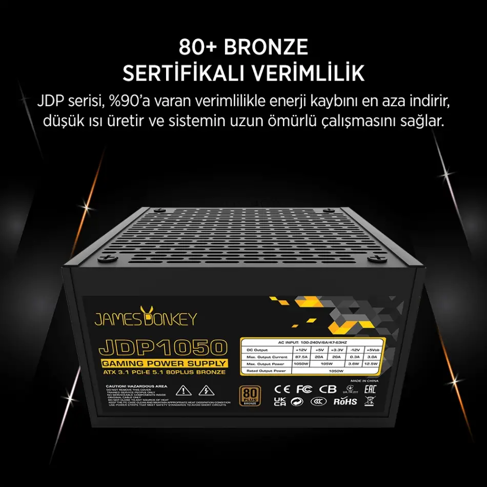JAMES DONKEY JDP1050 APFC 12CM 80+ BRONZE 1050W PS