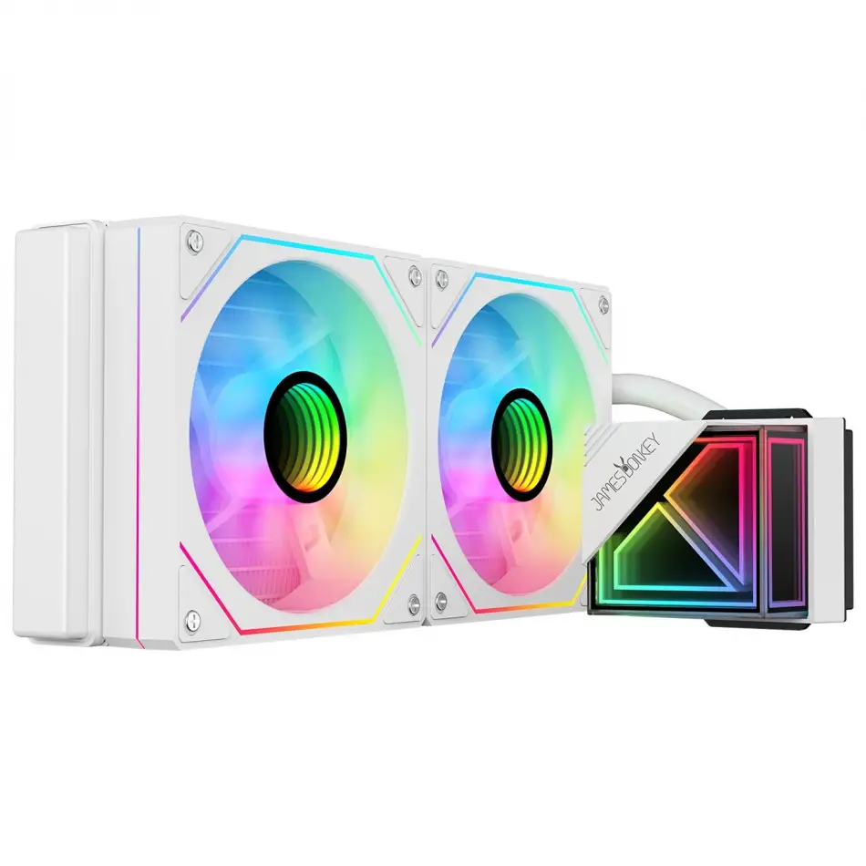 James Donkey Lugis JDC240 ARGB 240mm Beyaz Sıvı İşlemci Soğutucu AM5 ve LGA1700 Uyumlu