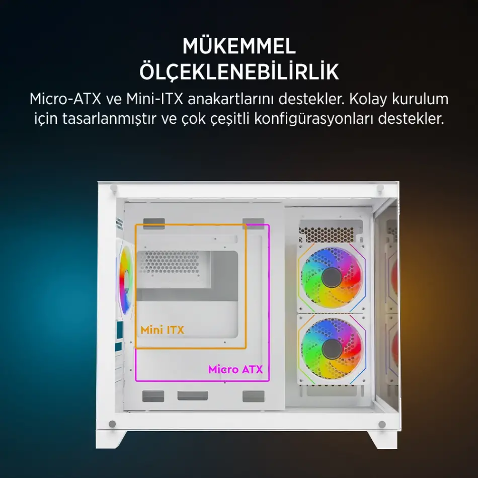 James Donkey Stark S700 650w Beyaz Gamıng Kasa