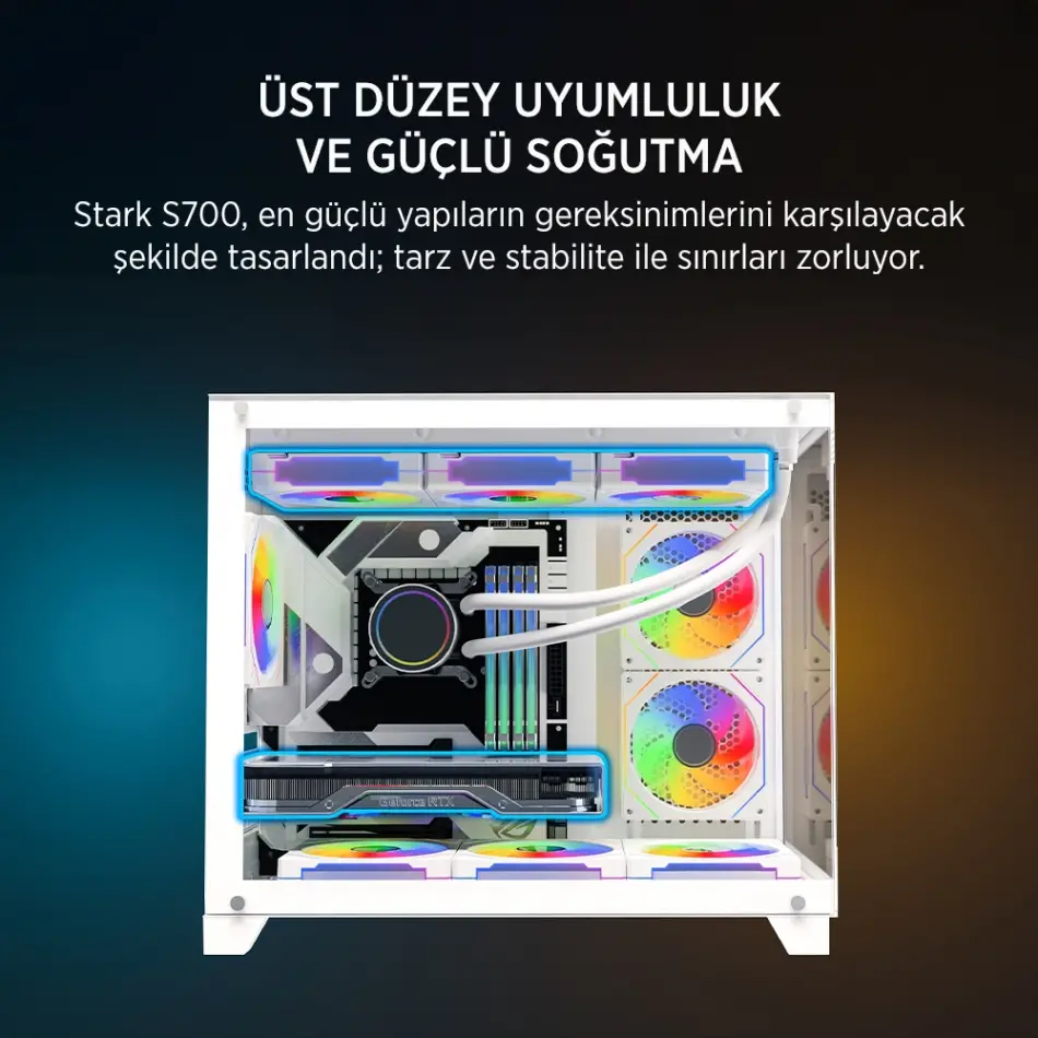 James Donkey Stark S700 650w Beyaz Gamıng Kasa