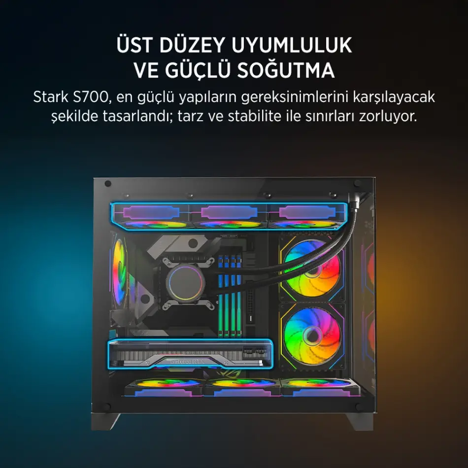 James Donkey Stark S700 650w Sıyah Gamıng Kasa